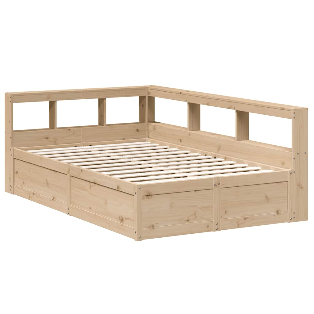 Lit bibliothèque sans matelas 120x190 cm bois de pin massif