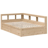 Lit bibliothèque sans matelas 120x190 cm bois de pin massif