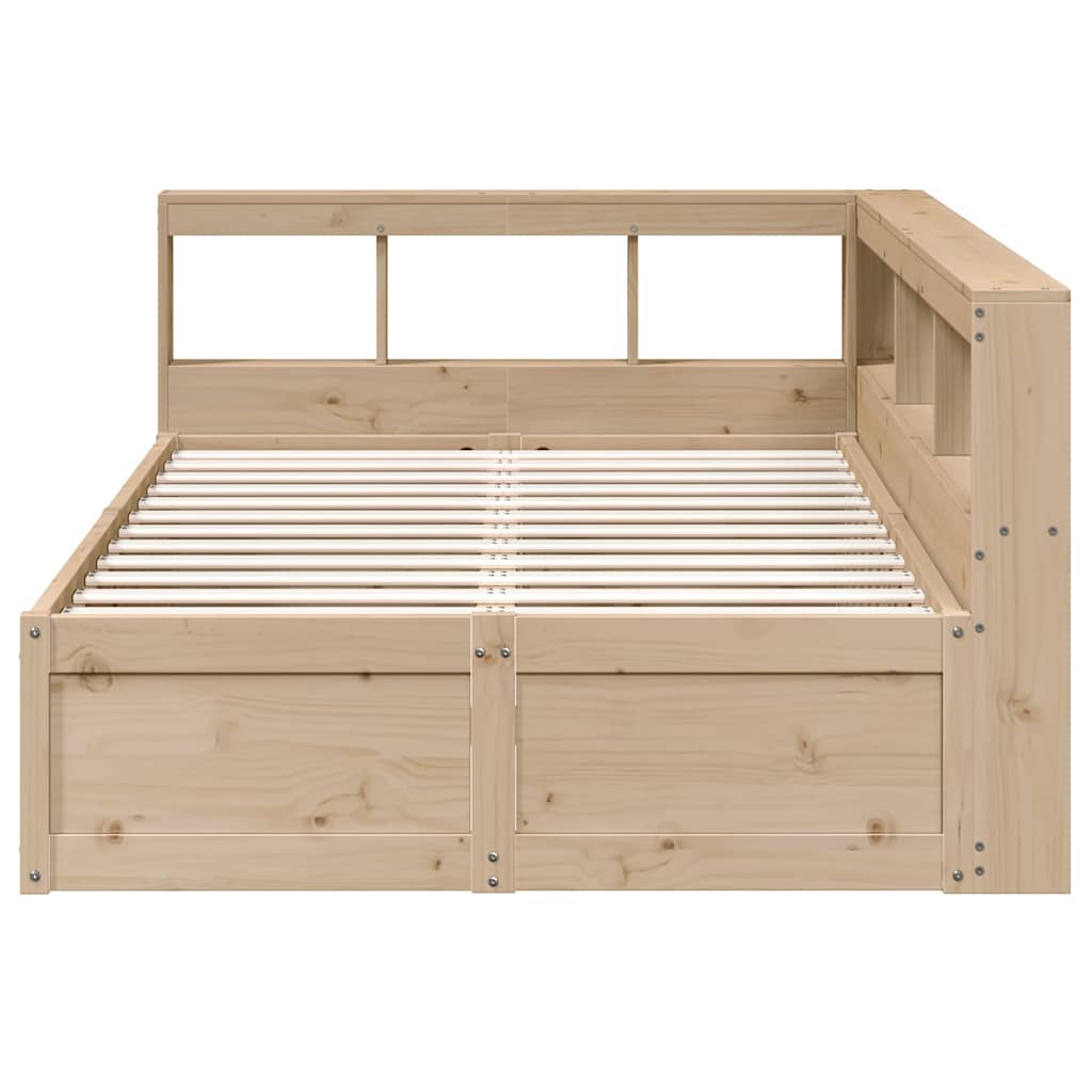 Lit bibliothèque sans matelas 120x190 cm bois de pin massif