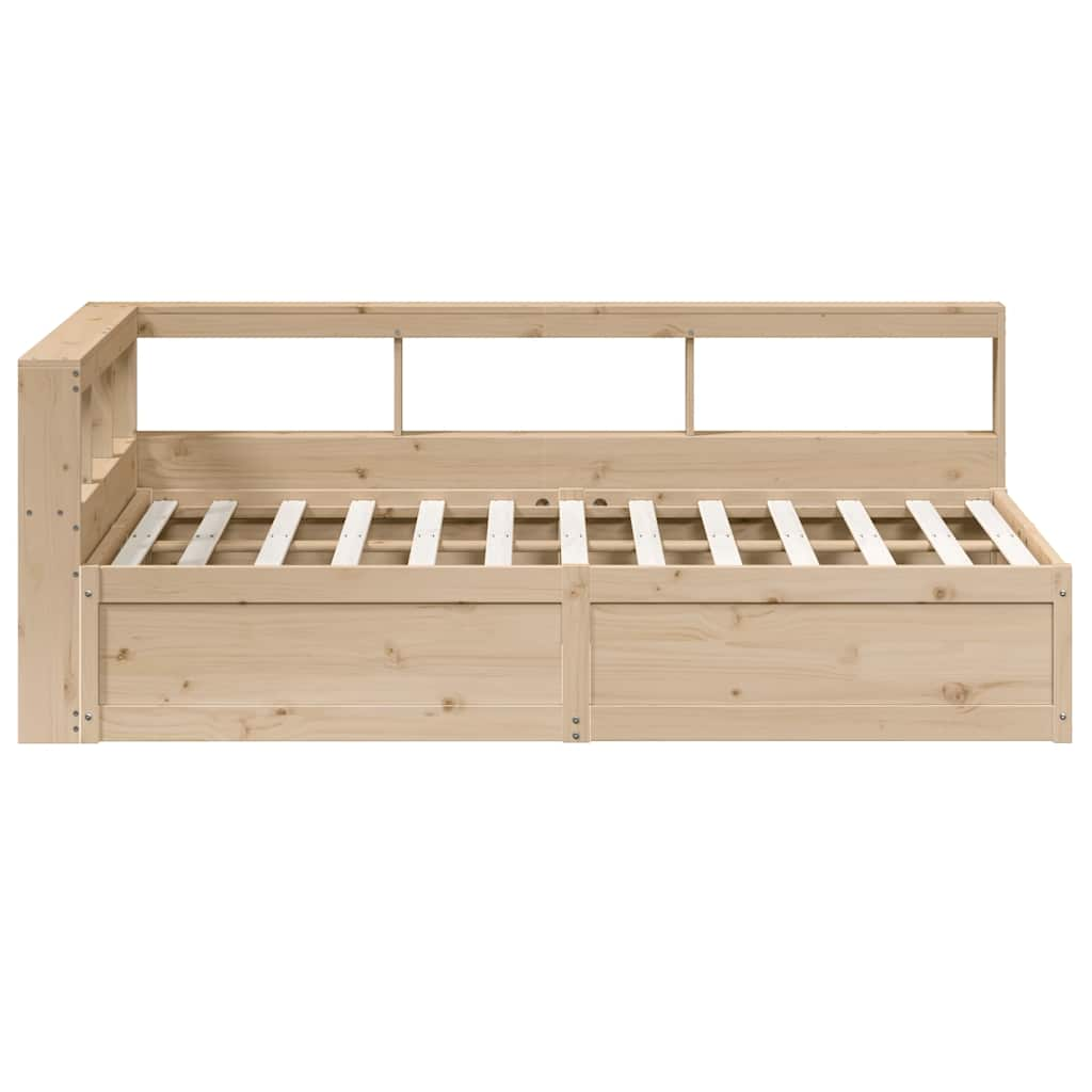 Lit bibliothèque sans matelas 120x190 cm bois de pin massif