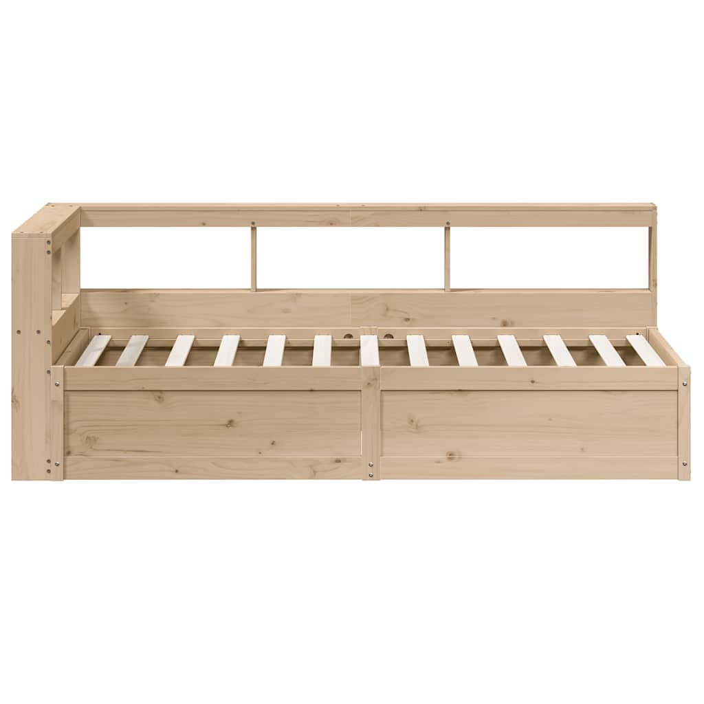 Lit bibliothèque sans matelas 90x190 cm bois de pin massif