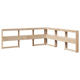 Lit bibliothèque sans matelas 200x200 cm bois massif de pin