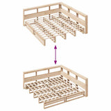 Lit bibliothèque sans matelas 200x200 cm bois massif de pin