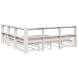 Lit bibliothèque sans matelas blanc 200x200 cm bois pin massif