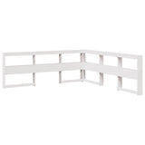 Lit bibliothèque sans matelas blanc 200x200 cm bois pin massif