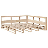 Lit bibliothèque sans matelas 180x200 cm bois massif de pin