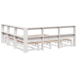 Lit bibliothèque sans matelas blanc 180x200 cm bois pin massif