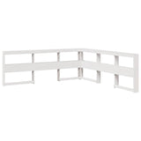 Lit bibliothèque sans matelas blanc 180x200 cm bois pin massif