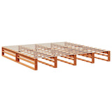 Lit bibliothèque sans matelas cire marron 180x200 cm pin massif