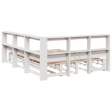 Lit bibliothèque sans matelas blanc 160x200 cm bois pin massif