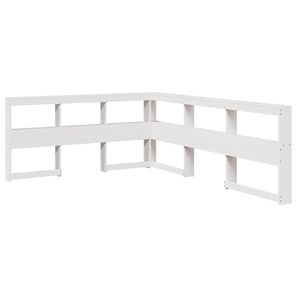 Lit bibliothèque sans matelas blanc 160x200 cm bois pin massif