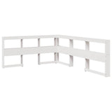 Lit bibliothèque sans matelas blanc 160x200 cm bois pin massif