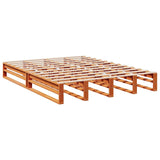 Lit bibliothèque sans matelas cire marron 160x200 cm pin massif