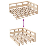 Lit bibliothèque sans matelas 150x200 cm bois massif de pin