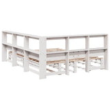 Lit bibliothèque sans matelas blanc 150x200 cm bois pin massif