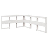 Lit bibliothèque sans matelas blanc 150x200 cm bois pin massif