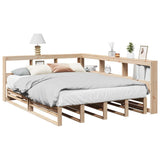 Library bed without mattress 140x200 cm solid pine wood