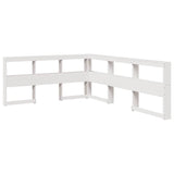 Lit bibliothèque sans matelas blanc 140x200 cm bois pin massif