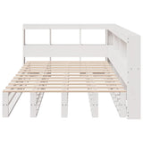 Lit bibliothèque sans matelas blanc 120x200 cm bois pin massif