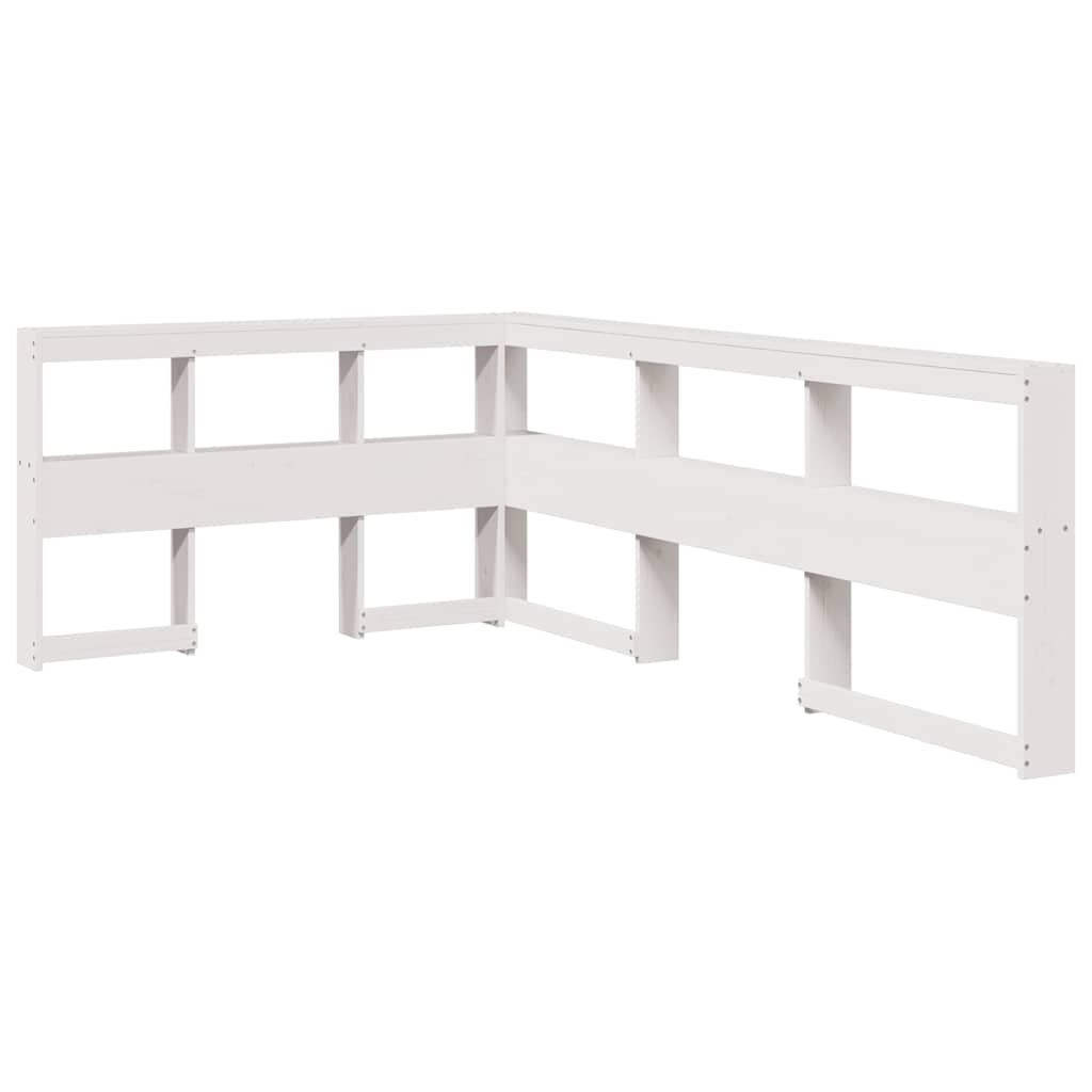 Lit bibliothèque sans matelas blanc 120x200 cm bois pin massif