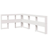 Lit bibliothèque sans matelas blanc 120x200 cm bois pin massif