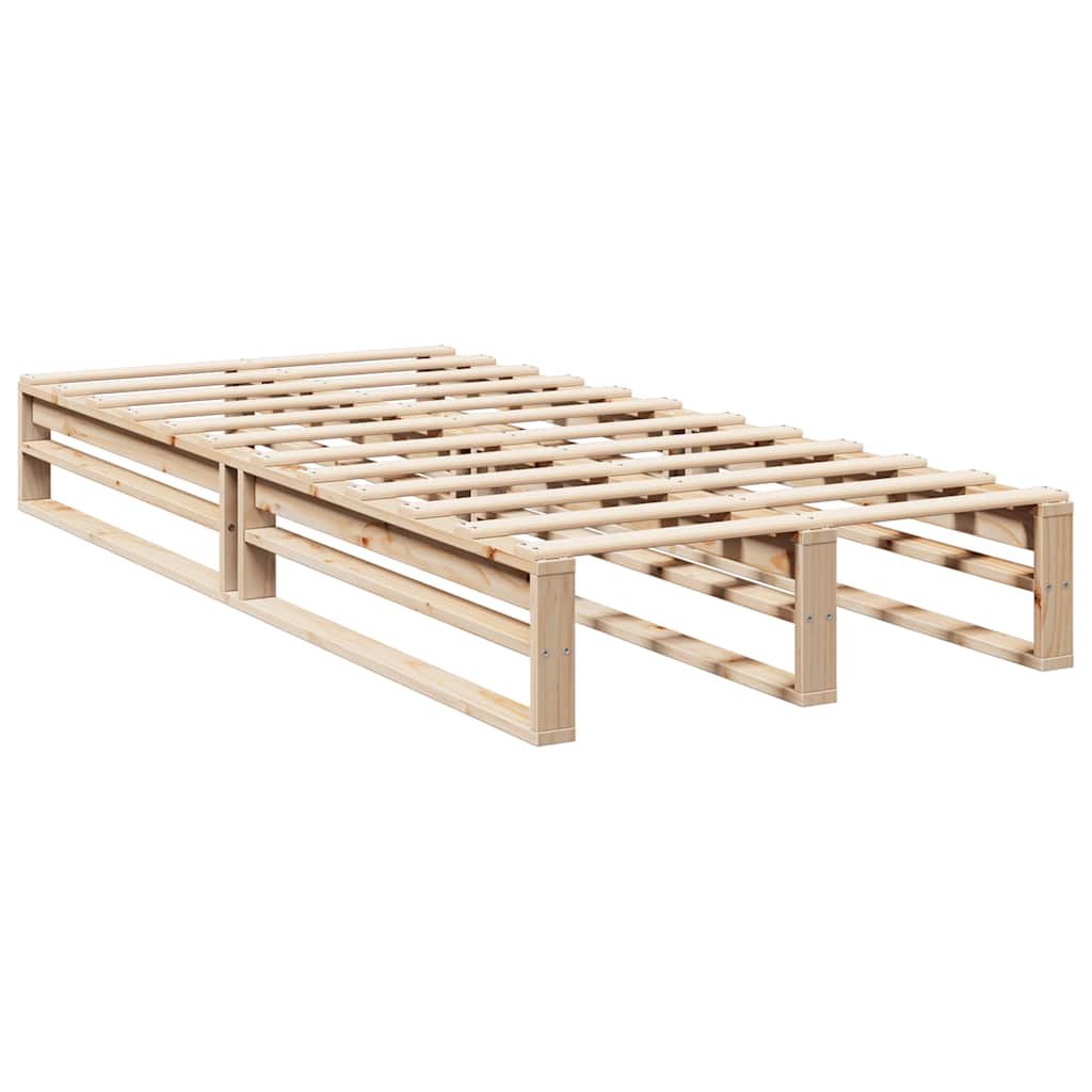 Lit bibliothèque sans matelas 100x200 cm bois massif de pin