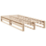 Lit bibliothèque sans matelas 100x200 cm bois massif de pin