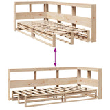 Lit bibliothèque sans matelas 100x200 cm bois massif de pin