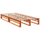 Lit bibliothèque sans matelas cire marron 100x200 cm pin massif