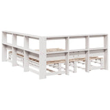 Lit bibliothèque sans matelas blanc 140x190 cm bois pin massif