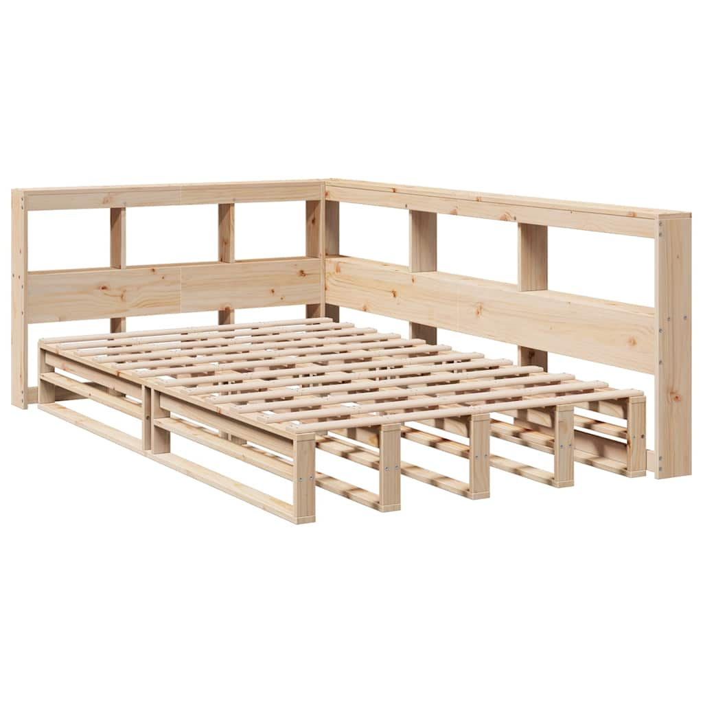 Lit bibliothèque sans matelas 120x190 cm bois de pin massif