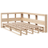 Lit bibliothèque sans matelas 120x190 cm bois de pin massif