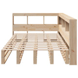 Lit bibliothèque sans matelas 120x190 cm bois de pin massif