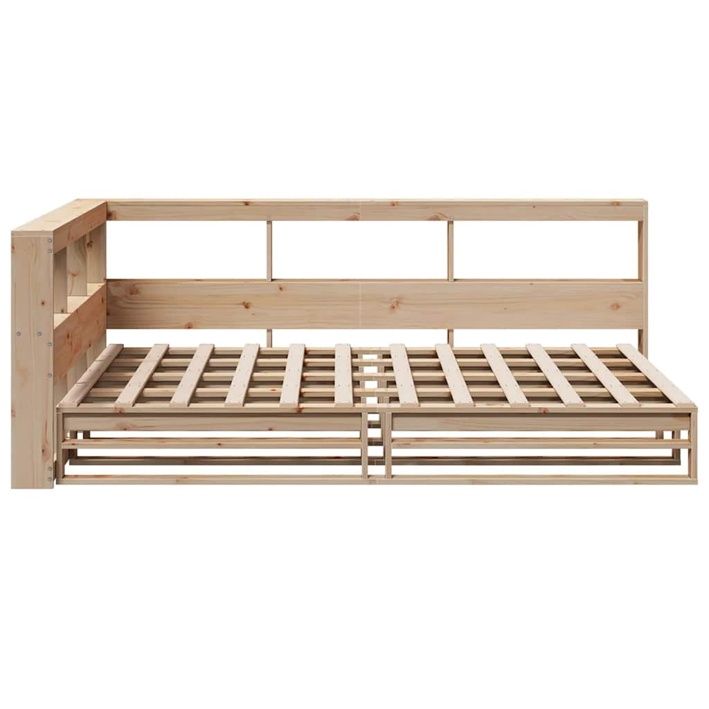 Lit bibliothèque sans matelas 120x190 cm bois de pin massif