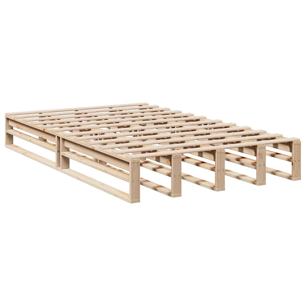 Lit bibliothèque sans matelas 120x190 cm bois de pin massif