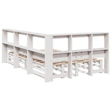 Lit bibliothèque sans matelas blanc 120x190 cm bois pin massif