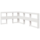 Lit bibliothèque sans matelas blanc 120x190 cm bois pin massif