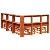 Lit bibliothèque sans matelas cire marron 120x190cm pin massif