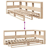 Lit bibliothèque sans matelas 90x190 cm bois de pin massif