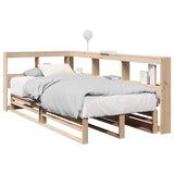 Lit bibliothèque sans matelas 90x190 cm bois de pin massif