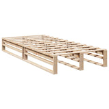 Lit bibliothèque sans matelas 75x190 cm bois de pin massif