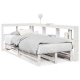 Lit bibliothèque sans matelas blanc 75x190cm bois de pin massif