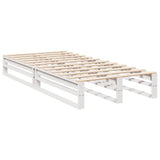 Lit bibliothèque sans matelas blanc 75x190cm bois de pin massif