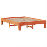 Lit bibliothèque sans matelas cire marron 200x200 cm pin massif