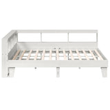 Lit bibliothèque sans matelas blanc 180x200 cm bois pin massif