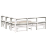 Lit bibliothèque sans matelas blanc 180x200 cm bois pin massif