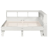 Lit bibliothèque sans matelas blanc 160x200 cm bois pin massif