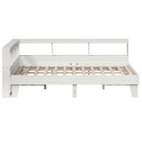 Lit bibliothèque sans matelas blanc 160x200 cm bois pin massif