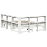 Lit bibliothèque sans matelas blanc 160x200 cm bois pin massif