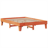 Lit bibliothèque sans matelas cire marron 160x200 cm pin massif